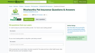 Woolworths Pet Insurance Questions & Answers - ProductReview.com ...
