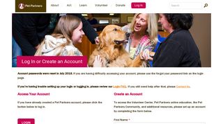 Log In or Create an Account | Pet Partners