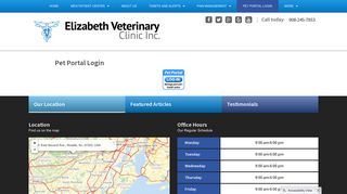 Pet Portal Login - Elizabeth Veterinary Clinic