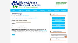 Login - Midwest Animal Rescue
