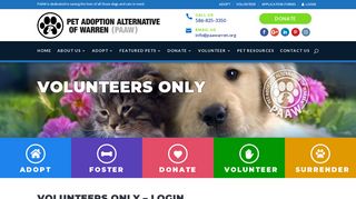 Volunteer's Only Login - Pet Adoption Alternative of Warren (PAAW ...