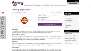 Pet Shop Bingo Player Reviews and Exclusive Offers - BingoPort