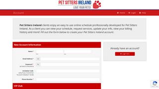 Account :: Pet Sitters Ireland