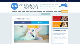 Membership Services | PETA