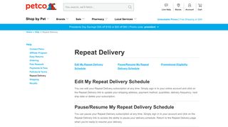 Repeat Delivery Help | Petco