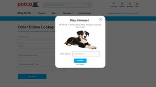 Order Status Lookup - Petco