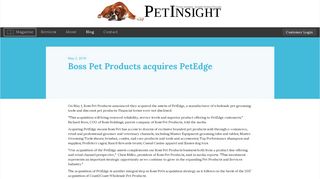 Boss Pet Products acquires PetEdge - Pet Insight