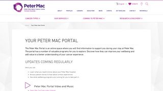 Your Peter Mac Portal | Peter MacCallum Cancer Centre