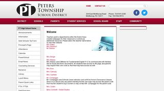 Teacher Pages - Peters Township School District