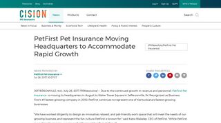 PetFirst Pet Insurance Moving Headquarters to Accommodate Rapid ...