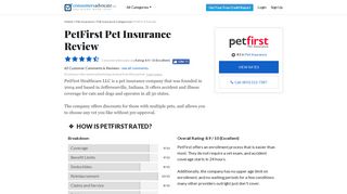 PetFirst Pet Insurance - ConsumersAdvocate.org