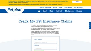 Pet Insurance Claims Tracker | Petplan | Petplan