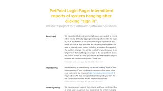 Pethealth Software Solutions Status - PetPoint Login Page: Intermittent ...