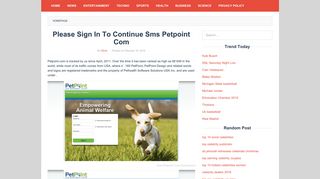 Please Sign In To Continue Sms Petpoint Com | Trending News Today
