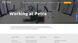 Working at Petra – Petra Trust