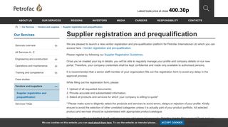 Supplier registration and prequalification - Petrofac