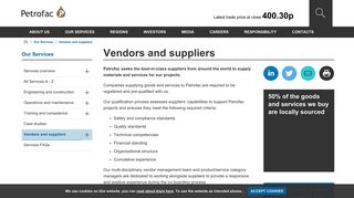 Vendors and suppliers l Services l Petrofac