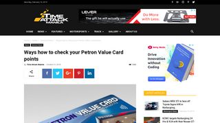 Ways how to check your Petron Value Card points - Time Attack Manila