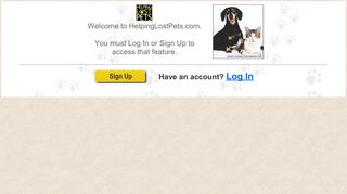 LOG IN - Helping Lost Pets