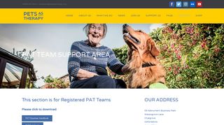 PAT Team Support Area - Pets As Therapy | home