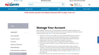 Manage your account - PetSmart