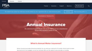 Annual Car Insurance for Peugeot, Citroën & DS | PSA Finance UK