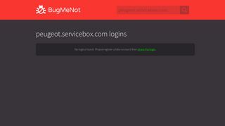 peugeot.servicebox.com passwords - BugMeNot