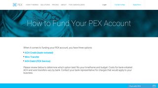 PEX | How to Fund Your PEX Account - PEX Card