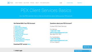 PEX | Setting Up Your PEX Account - PEX Card