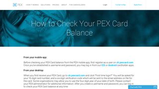 How to Check Your PEX Card Balance | PEX
