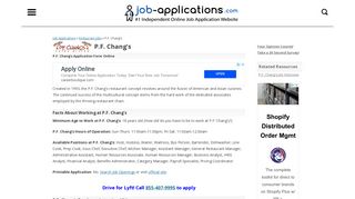 P.F. Chang's Application, Jobs & Careers Online - Job-Applications.com