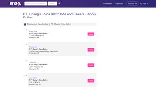 PF Chang's China Bistro Jobs and Careers - Apply Online - Snagajob