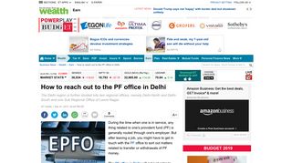 How to reach out to the PF office in Delhi - The Economic Times