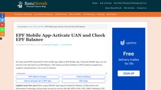 EPF Mobile App-Activate UAN and Check EPF Balance - BasuNivesh