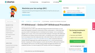 PF Withdrawal Procedure - EPF Withdrawal Form, Rules, Status Online