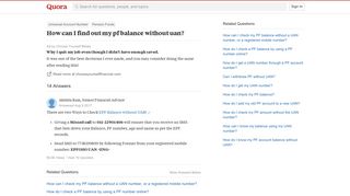 How to find out my pf balance without uan - Quora