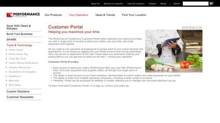 Customer Portal | PERFORMANCE Foodservice