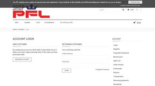Account Login - PFL Official Fan Merchandise