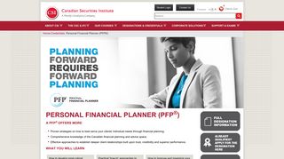 Personal Financial Planner (PFP®) - Canadian Securities Institute