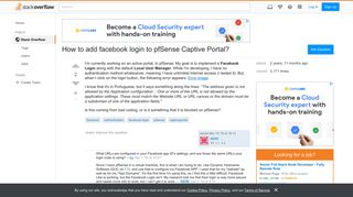 How to add facebook login to pfSense Captive Portal? - Stack Overflow