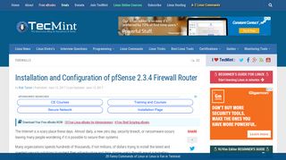 Installation and Configuration of pfSense 2.3.4 Firewall Router - Tecmint