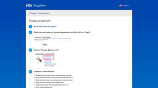 P&G Supplier | Change Password - P&G Supplier Portal