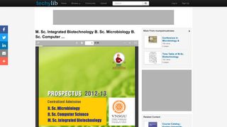 M. Sc. Integrated Biotechnology B. Sc. Microbiology B. Sc. Computer ...