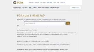 PGA.com E-Mail FAQ - PGA.org