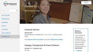 Contact Us | PGE - Portland General Electric