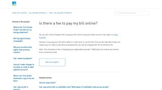 Is there a fee to pay my bill online? – PG&E Help Center