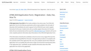 ATMA 2019 Application Form / Registration ... - UG PG Exam 2019