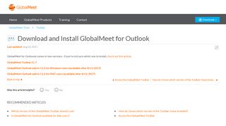 Download and Install GlobalMeet for Outlook - Meeting Support - PGi