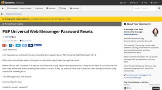 PGP Universal Web Messenger Password Resets | Symantec ...