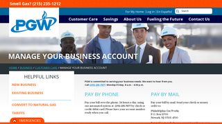 Manage Your Business Account | PGW (Philadelphia Gas Works)
